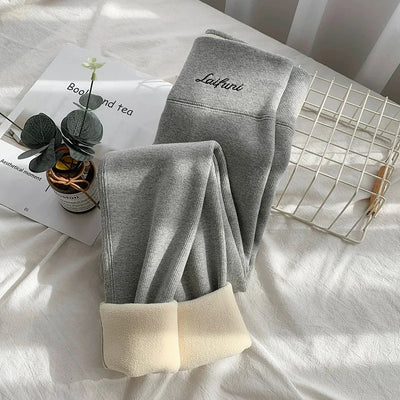 Women’s Thickened Lamb Wool Leggings – High-Waist Fleece Lined Winter Thermal Stretch Pants