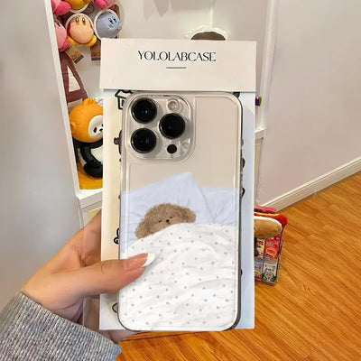 Doodle Angry Cat iPhone Case – Clear Soft Silicone Cover with Full Camera Protection