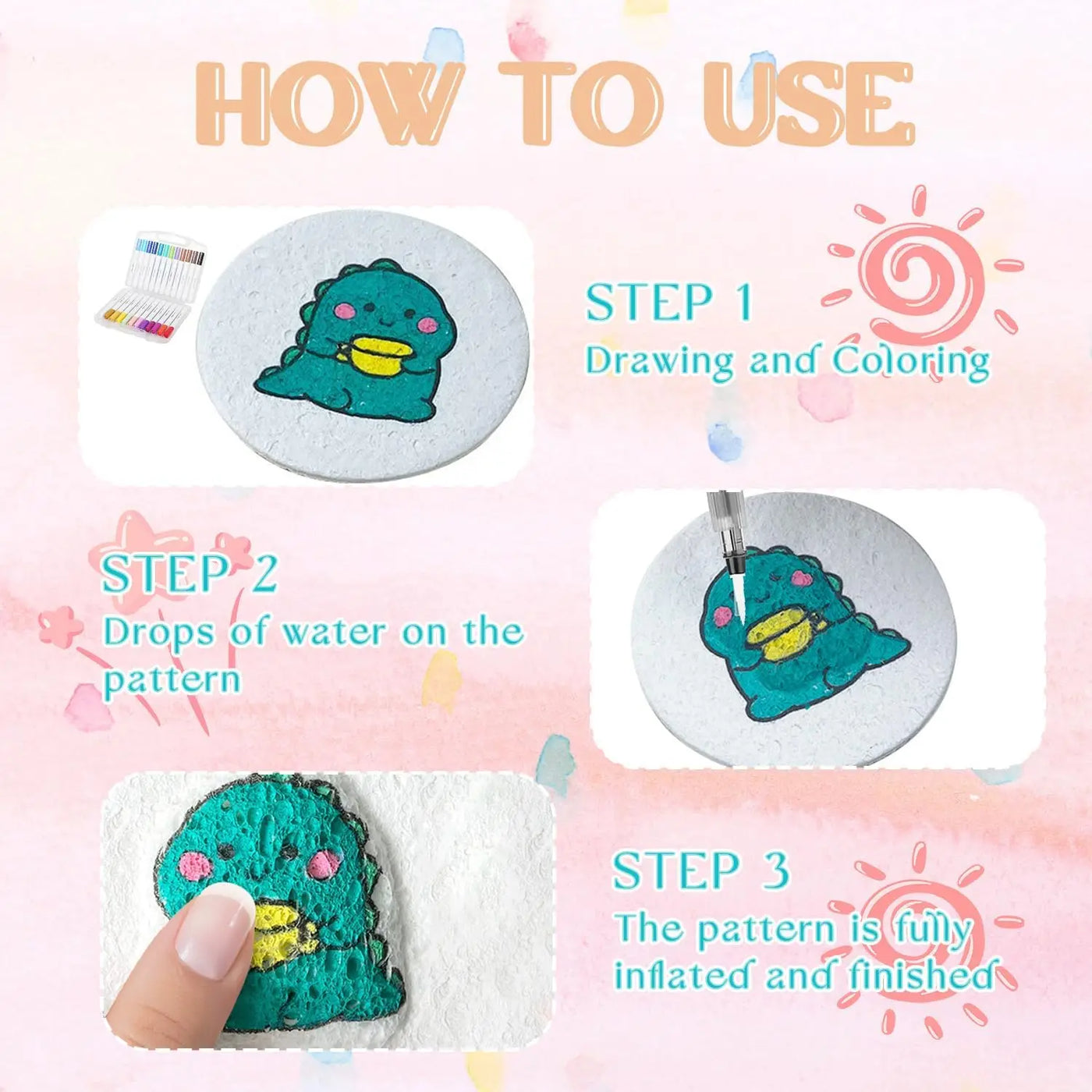 3D Magic Puffy Foam Texture Paper – DIY Kids Art Drawing Craft Sheets