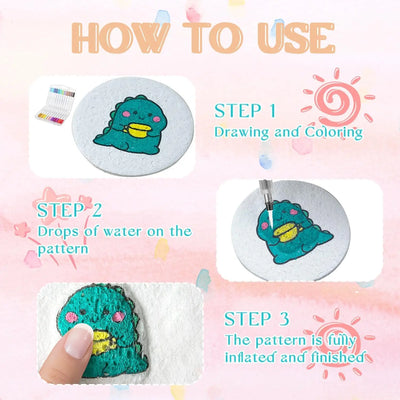 3D Magic Puffy Foam Texture Paper – DIY Kids Art Drawing Craft Sheets