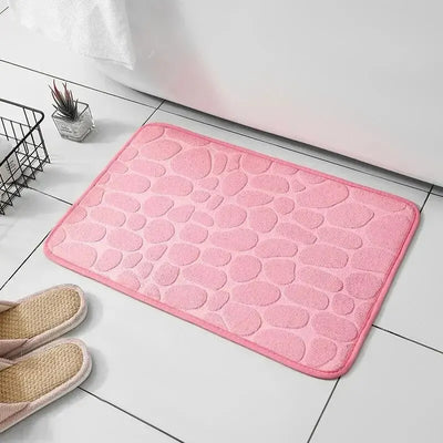 Embossed Fiber Non-Slip Floor Mat for Bathroom & Living Room