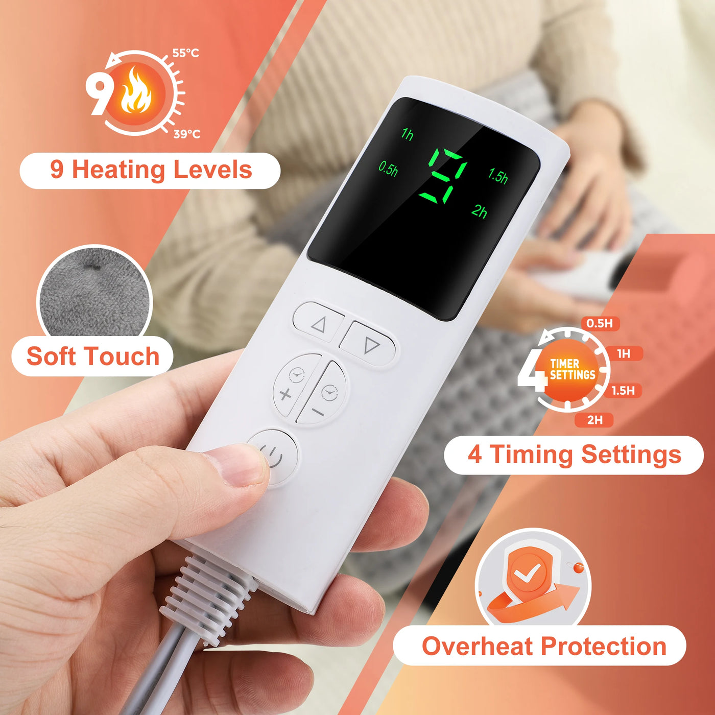 Electric Back Heating Support Belt – Adjustable Temperature Lumbar Warmer & Brace Pad