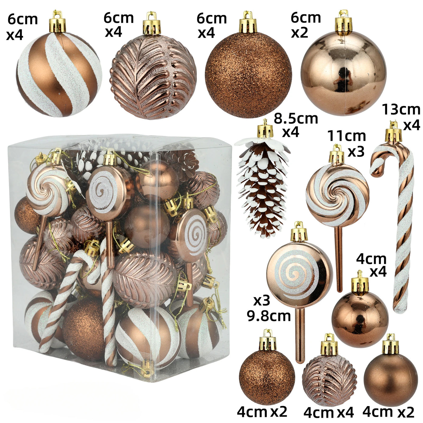Christmas Ball Ornament Set – 29/36/40pcs Red, Gold & Silver Hanging Tree Decorations (2024 Edition)