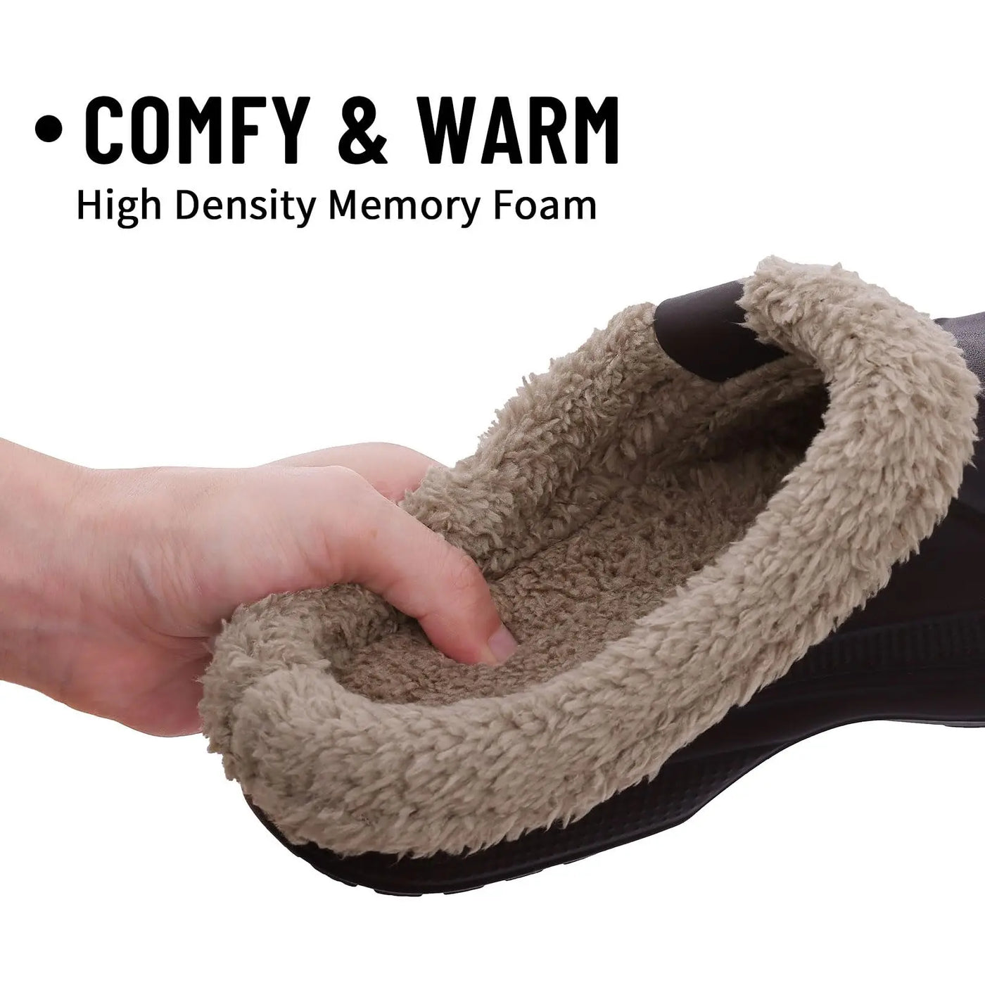 Asgard Men’s Winter Fur Slippers – Waterproof Plush Outdoor/Indoor Warm Non-Slip Shoes