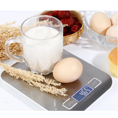5kg/1g Stainless Steel Digital Kitchen Scale – Portable Coffee & Food Weighing Tool with LCD Backlight