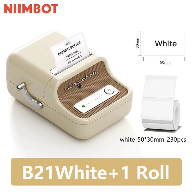 Niimbot B21 / B21S Mini Portable Thermal Label Printer – Bluetooth Wireless Sticker Printer for Home & Office