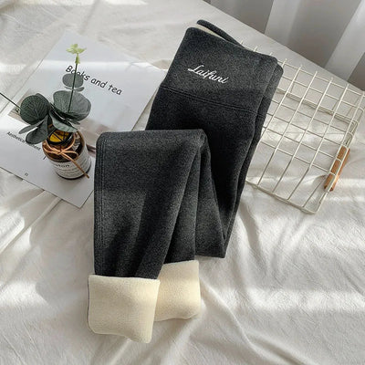 Women’s Thickened Lamb Wool Leggings – High-Waist Fleece Lined Winter Thermal Stretch Pants