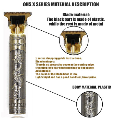 T9 Electric Hair Clipper – 0mm Precision Trimmer for Men