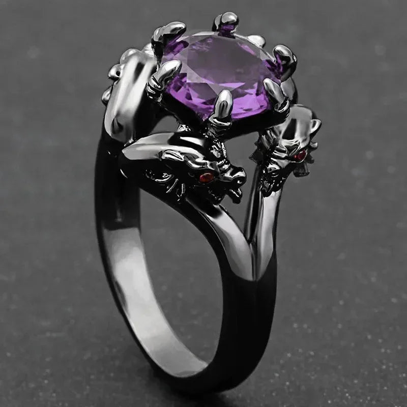 Purple Cubic Zirconia Cocktail Ring – High-End Square Crystal Women’s Fashion Jewelry (2025)