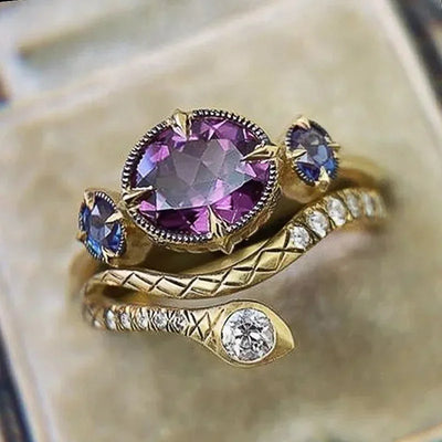 Purple Cubic Zirconia Cocktail Ring – High-End Square Crystal Women’s Fashion Jewelry (2025)