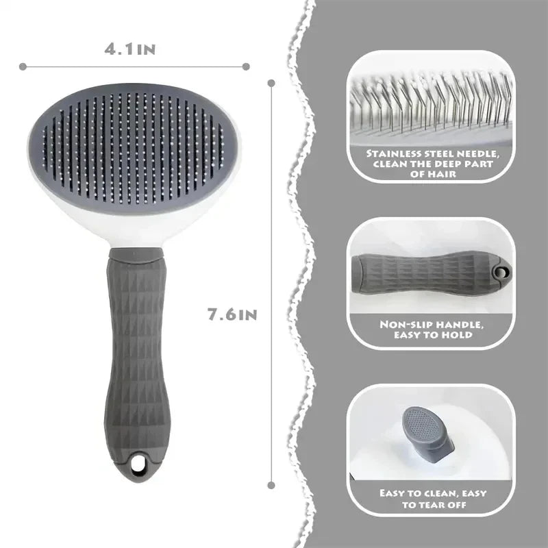 Self-Cleaning Pet Hair Brush – Grooming Comb for Dogs & Cats