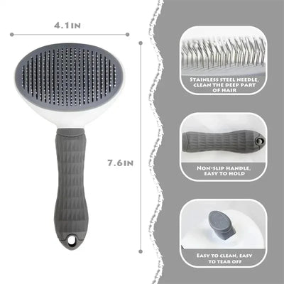 Self-Cleaning Pet Hair Brush – Grooming Comb for Dogs & Cats