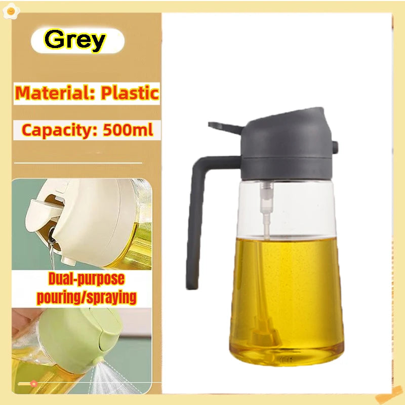 Olive Oil Sprayer – Plastic Oil & Vinegar Bottle with Brush