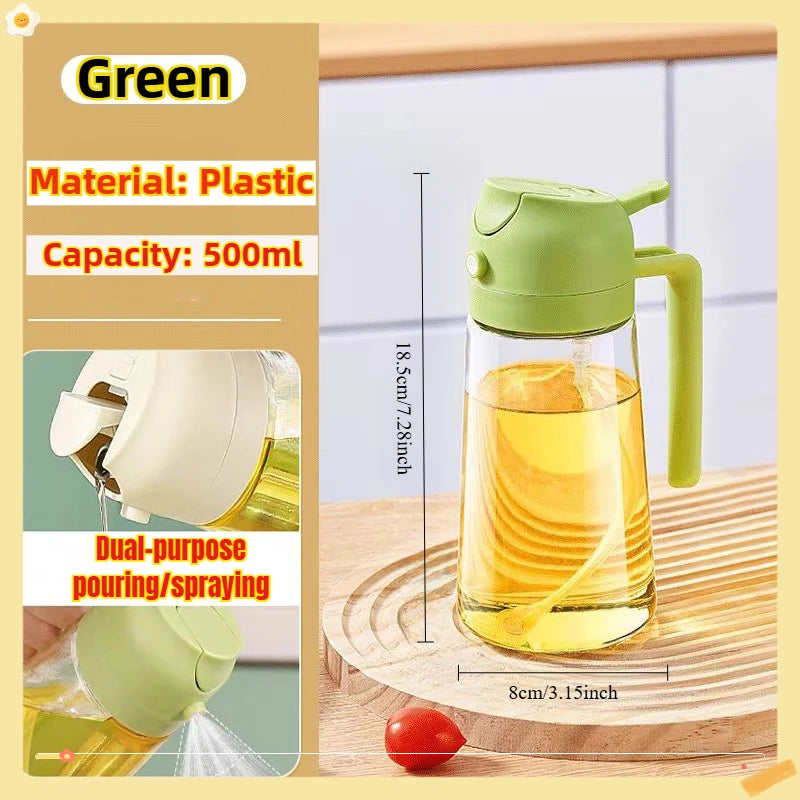 Olive Oil Sprayer – Plastic Oil & Vinegar Bottle with Brush
