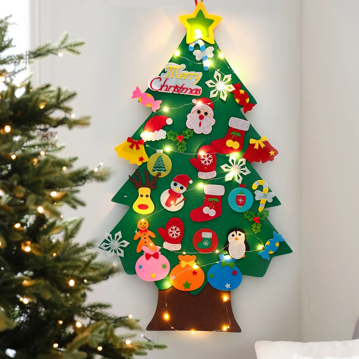 DIY Felt Christmas Tree for Kids – Home Decoration with Removable Ornaments (2025 Xmas)