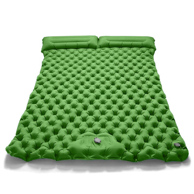 Outdoor Camping Double Inflatable Mattress – Extra Wide Ultralight Sleeping Pad with Built-In Pump