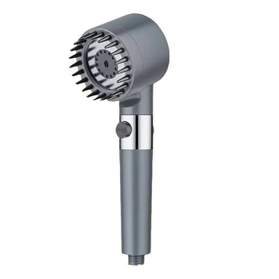 Turbo High-Pressure Shower Head with 3 Adjustable Spray Modes and Built-In Massage Brush