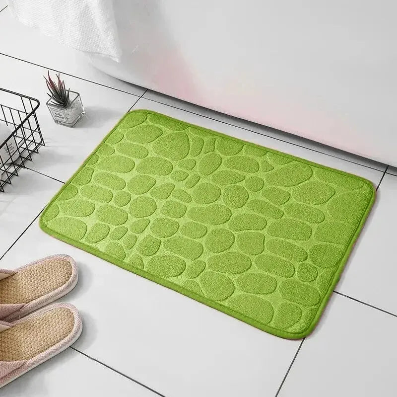Embossed Fiber Non-Slip Floor Mat for Bathroom & Living Room