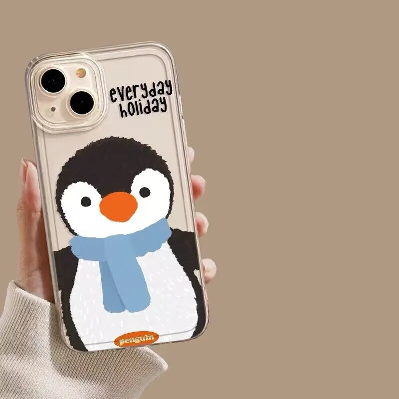 Doodle Angry Cat iPhone Case – Clear Soft Silicone Cover with Full Camera Protection