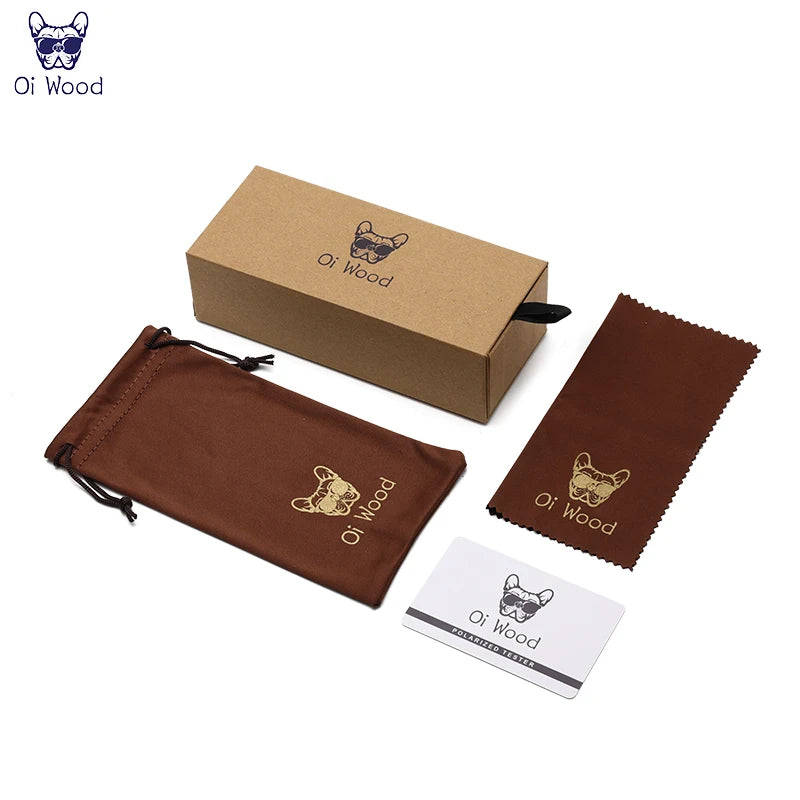 Oi Wood Natural Wooden Sunglasses – Polarized UV400 Fashion Oval Frames for Men & Women