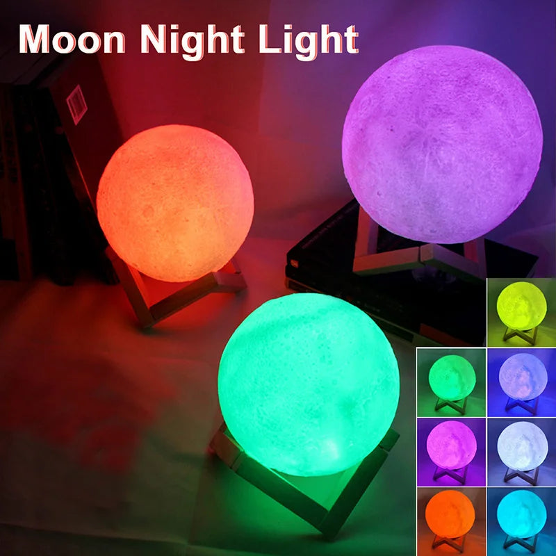 Galaxy Moon Lamp – 3D LED Night Light for Bedroom & Gifts