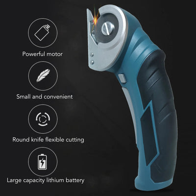 Cordless Electric Scissors – Powerful Steel Blade Mini Cutter for Fabric, Cloth, Carpet & Cardboard