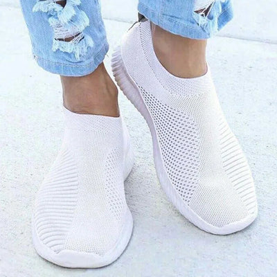 Women’s Slip-On Breathable Sneakers – Lightweight Casual Vulcanized Shoes