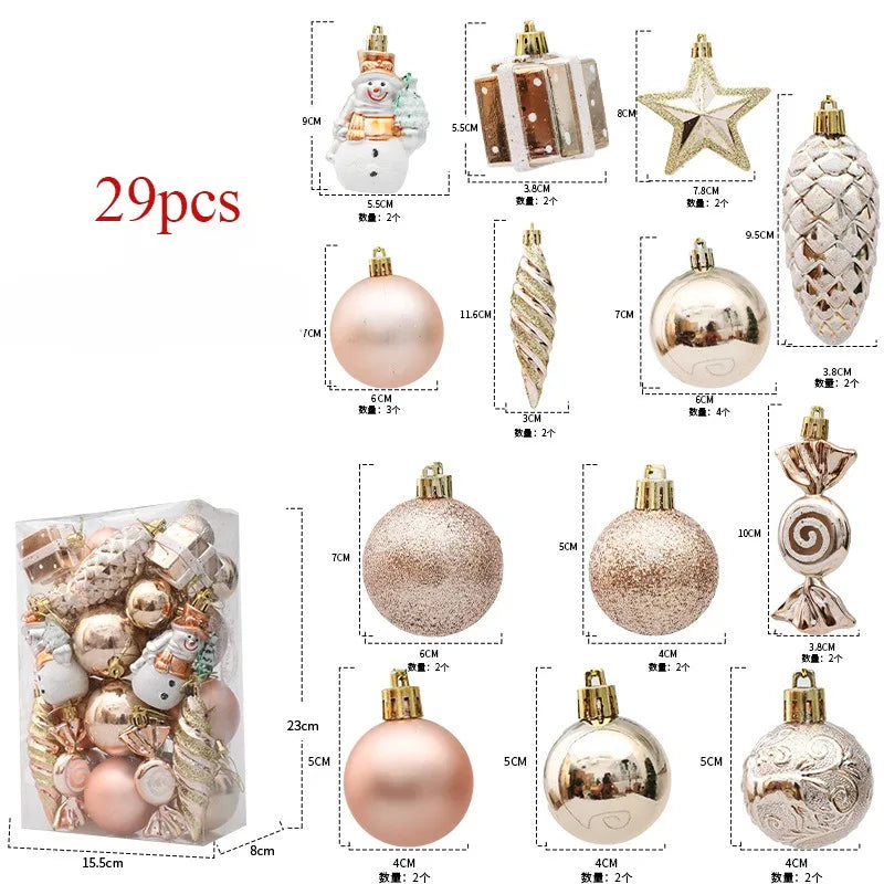 Christmas Ball Ornament Set – 29/36/40pcs Red, Gold & Silver Hanging Tree Decorations (2024 Edition)