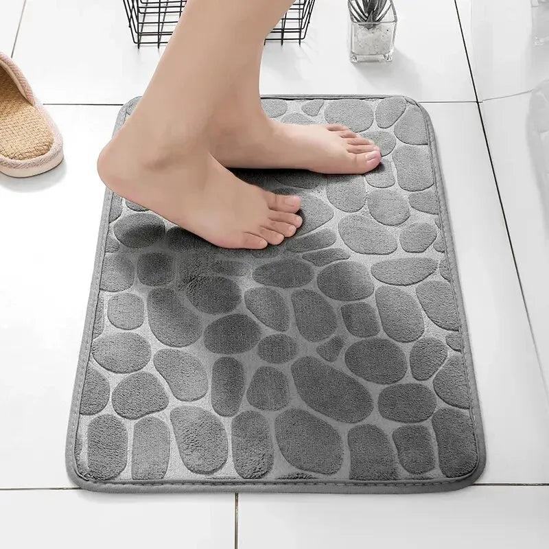Embossed Fiber Non-Slip Floor Mat for Bathroom & Living Room