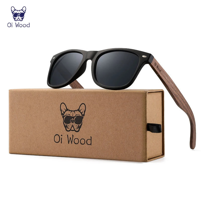 Oi Wood Natural Wooden Sunglasses – Polarized UV400 Fashion Oval Frames for Men & Women