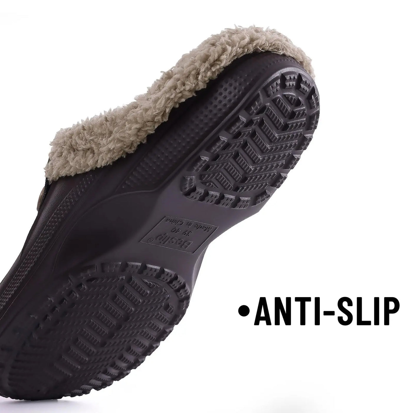 Asgard Men’s Winter Fur Slippers – Waterproof Plush Outdoor/Indoor Warm Non-Slip Shoes