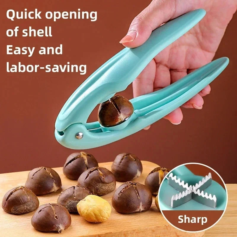 Stainless Steel Chestnut & Nut Opener – Heavy-Duty Sheller Clip for Home Kitchen