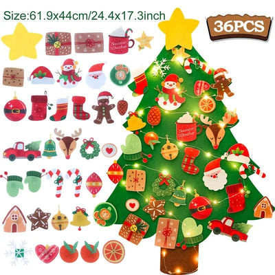 DIY Felt Christmas Tree for Kids – Home Decoration with Removable Ornaments (2025 Xmas)