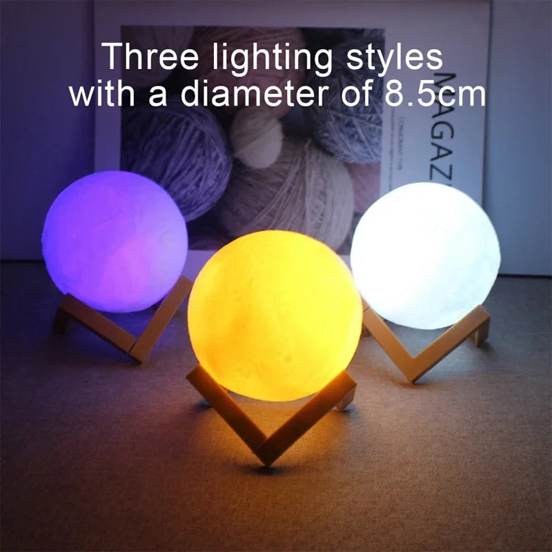 Galaxy Moon Lamp – 3D LED Night Light for Bedroom & Gifts