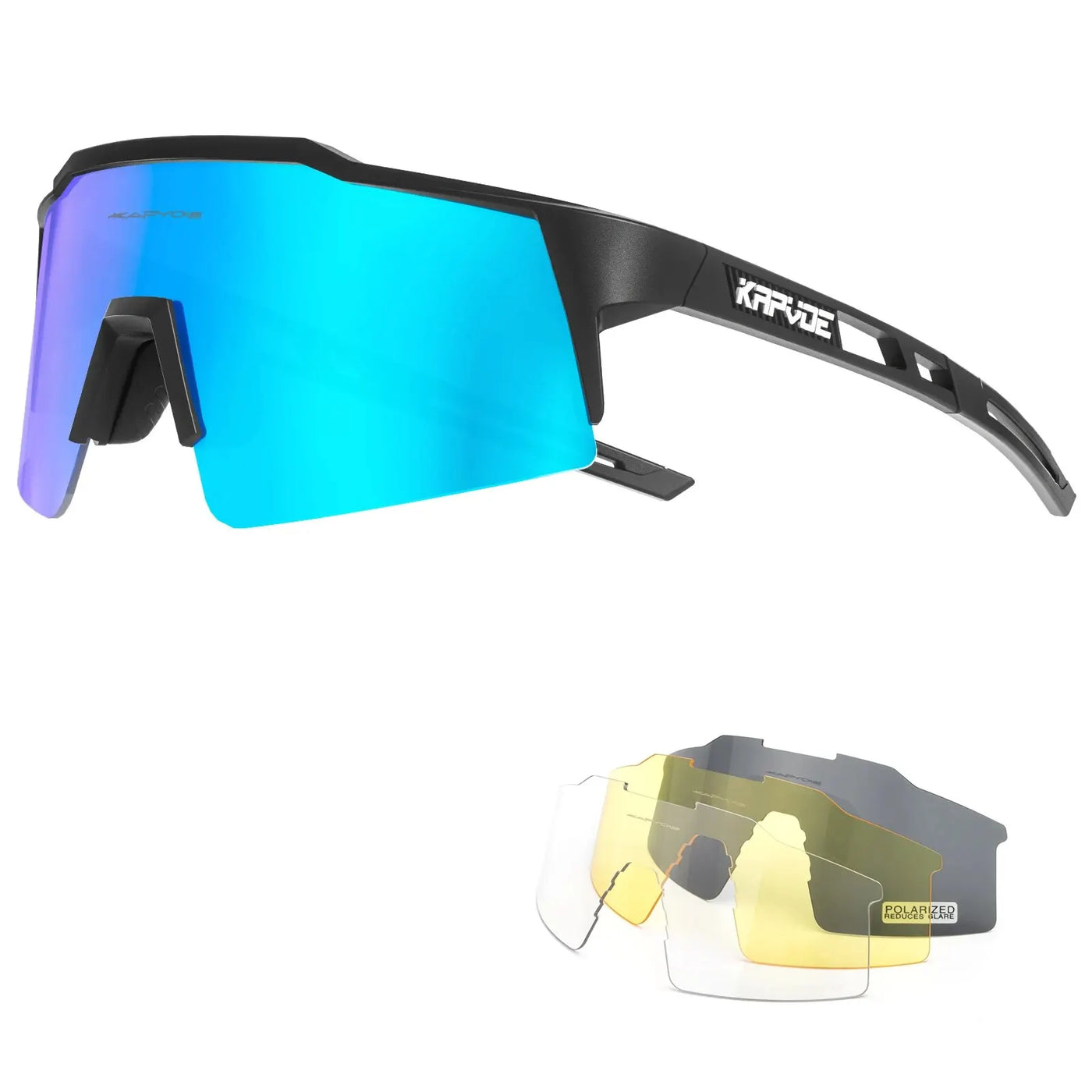 Kapvoe Polarized Cycling Glasses – UV400 Ultra-Light TR90 Sports Eyewear for Road & MTB