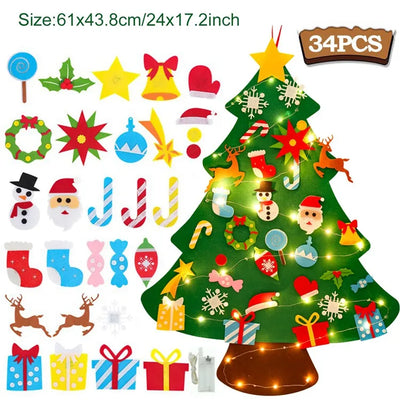 DIY Felt Christmas Tree for Kids – Home Decoration with Removable Ornaments (2025 Xmas)