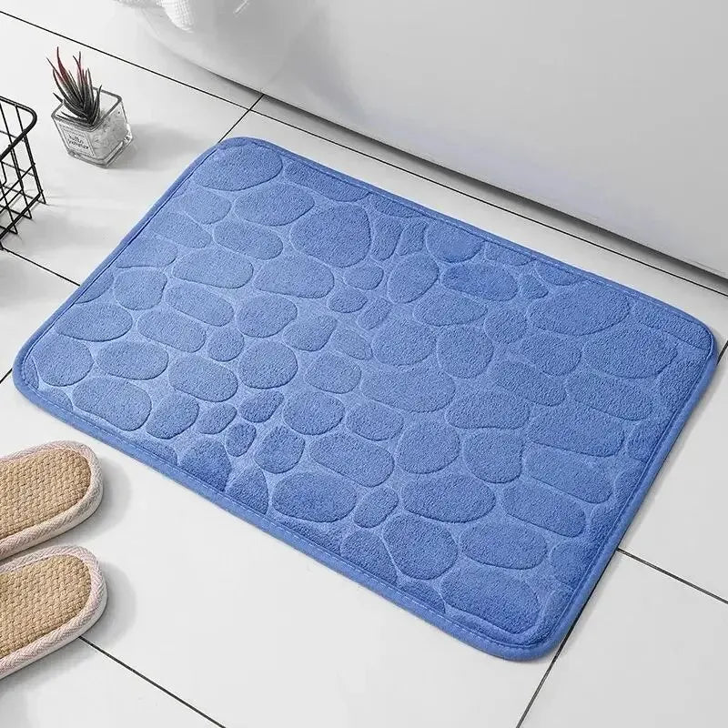 Embossed Fiber Non-Slip Floor Mat for Bathroom & Living Room