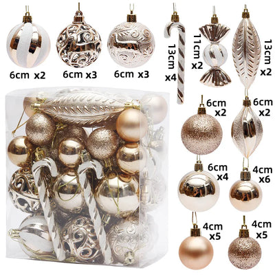 Christmas Ball Ornament Set – 29/36/40pcs Red, Gold & Silver Hanging Tree Decorations (2024 Edition)