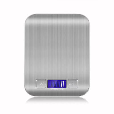 5kg/1g Stainless Steel Digital Kitchen Scale – Portable Coffee & Food Weighing Tool with LCD Backlight