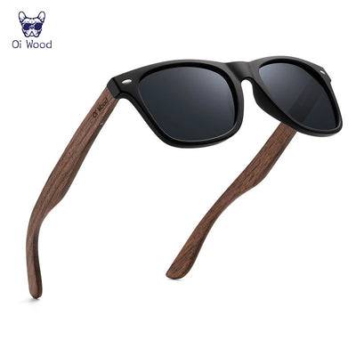 Oi Wood Natural Wooden Sunglasses – Polarized UV400 Fashion Oval Frames for Men & Women