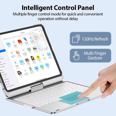 Magic Keyboard Case for iPad – Backlit Touchpad Keyboard Cover for iPad Air/Pro (Multiple Models, 7th–10th Gen, M2/M4 Compatible)