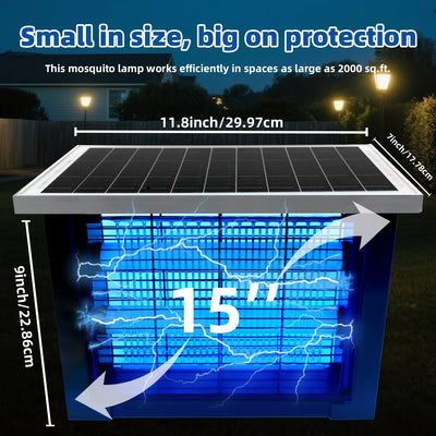 Powerful Solar Bug Zapper – Outdoor Rechargeable Mosquito Killer for Up to 2000 sq.ft