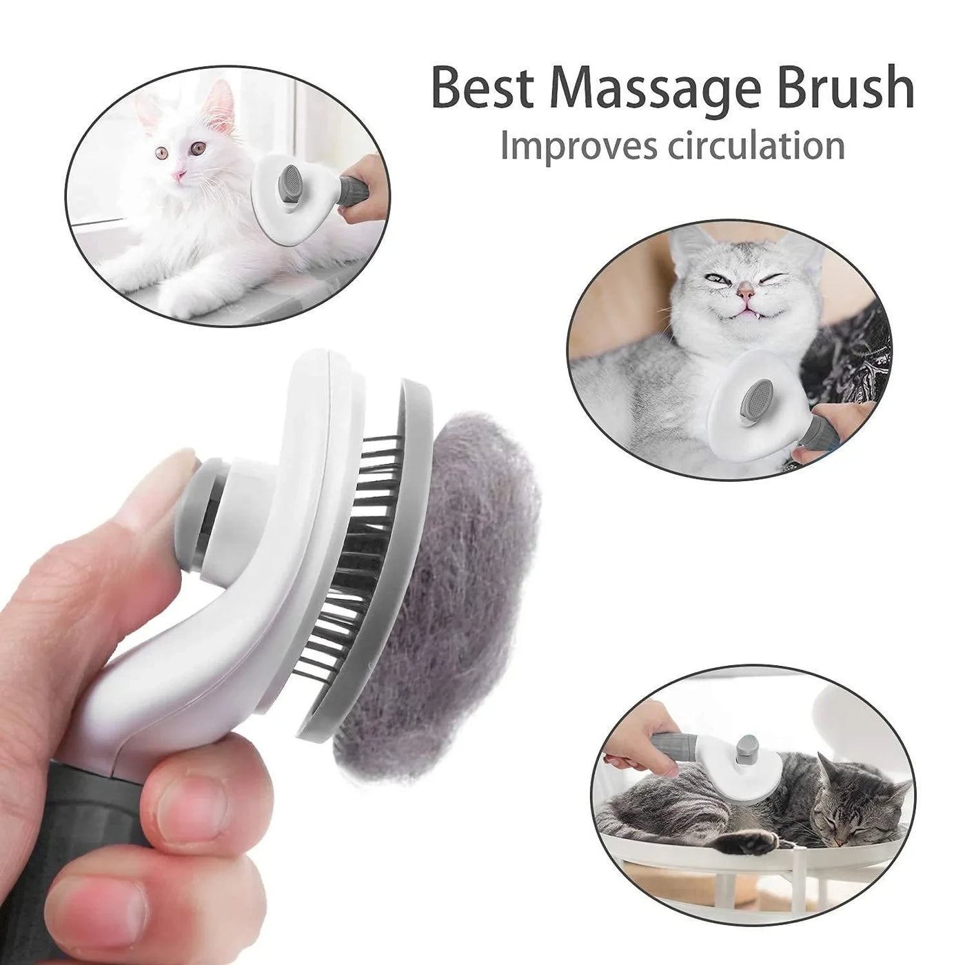 Self-Cleaning Pet Hair Brush – Grooming Comb for Dogs & Cats