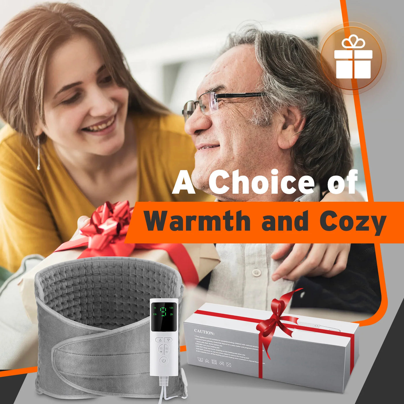 Electric Back Heating Support Belt – Adjustable Temperature Lumbar Warmer & Brace Pad