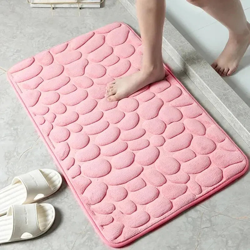 Embossed Fiber Non-Slip Floor Mat for Bathroom & Living Room