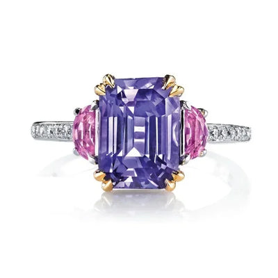 Purple Cubic Zirconia Cocktail Ring – High-End Square Crystal Women’s Fashion Jewelry (2025)