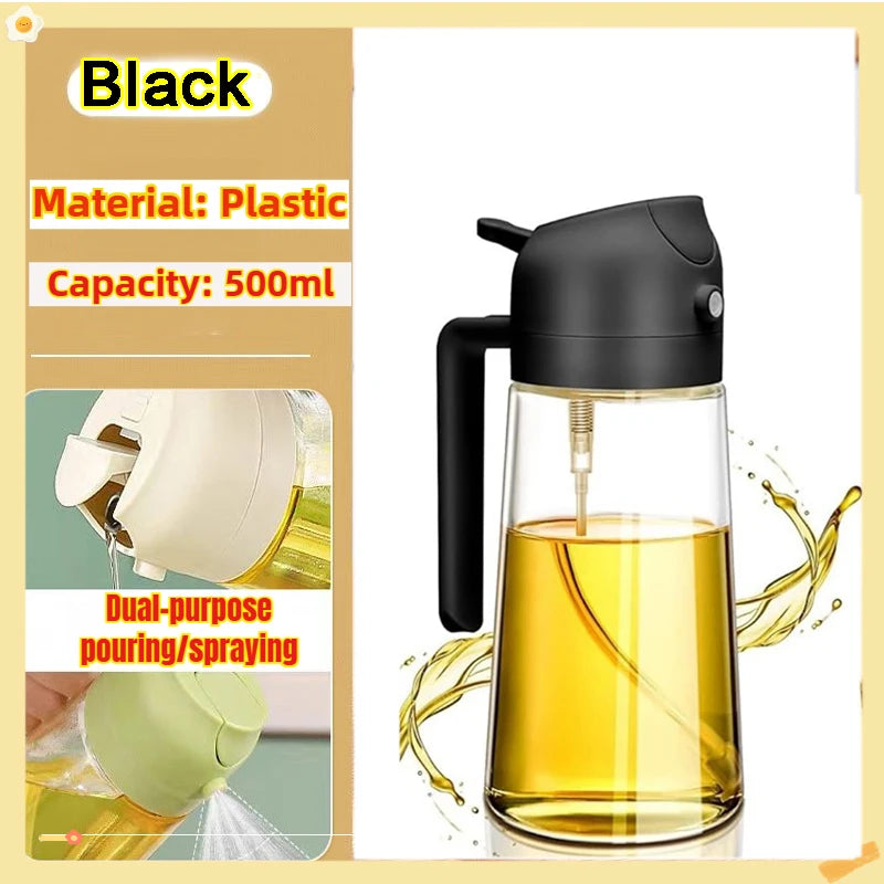 Olive Oil Sprayer – Plastic Oil & Vinegar Bottle with Brush