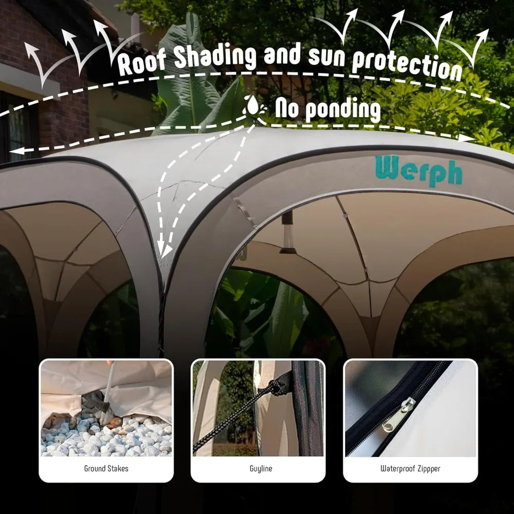 Pop Up Screen Tent Canopy – 12x12 FT Portable Outdoor Screen Room with Mosquito Net & Carry Bag