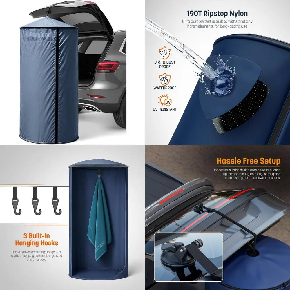 Instant SUV Trunk Changing Tent – Pop-Up Privacy Shelter with Liftgate Suction Pod for Beach, Camping & Outdoors
