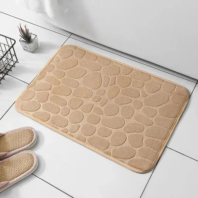 Embossed Fiber Non-Slip Floor Mat for Bathroom & Living Room